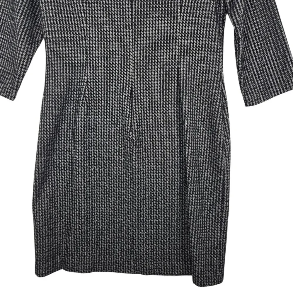 Boden Opal Jersey Dress Women 8P Petite Jacquard Houndstooth Mod Shift Mock Neck - Picture 10 of 12